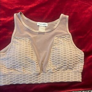Steve Madden Textured Tan Crop Top